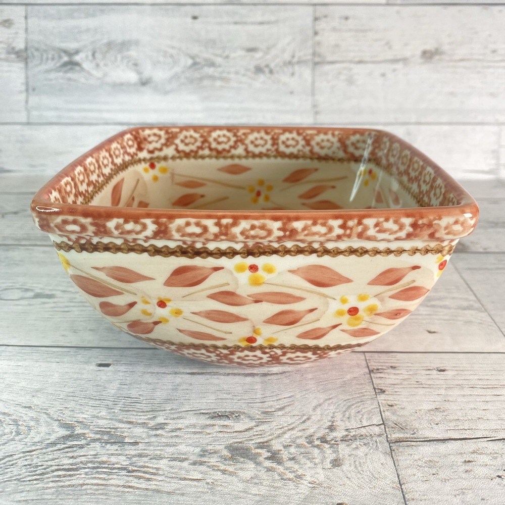 Temptations By Tara Old World Square Serving Bowl 6 Inch Cranberry Classic